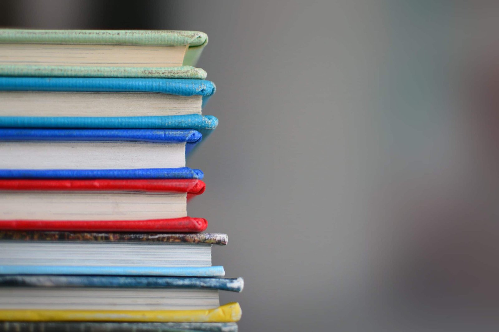 A stack of colorful books