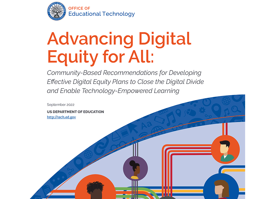 Advancing Digital Equity for All Cover Page, decorative picture of interconnected people