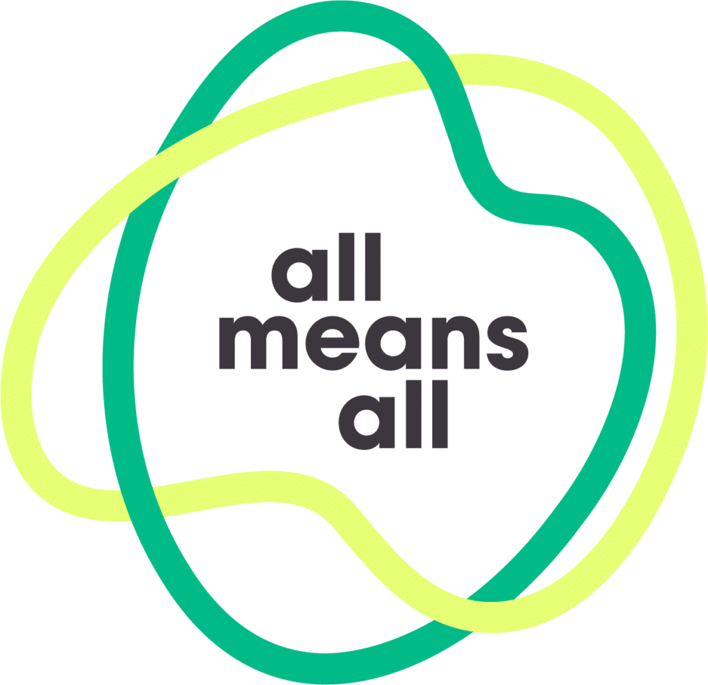 All Means All logo