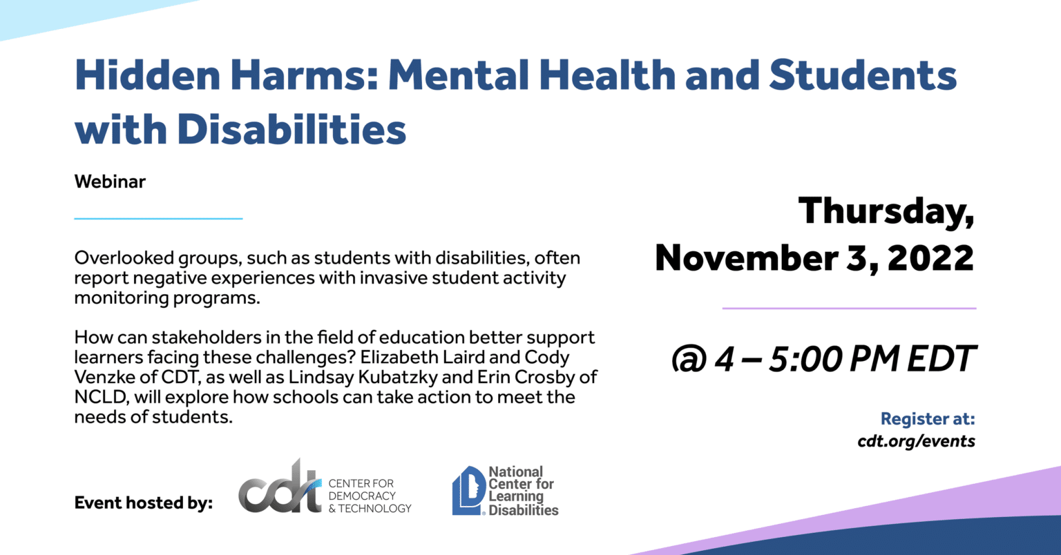Hidden Harms: Mental Health and Students with Disabilities