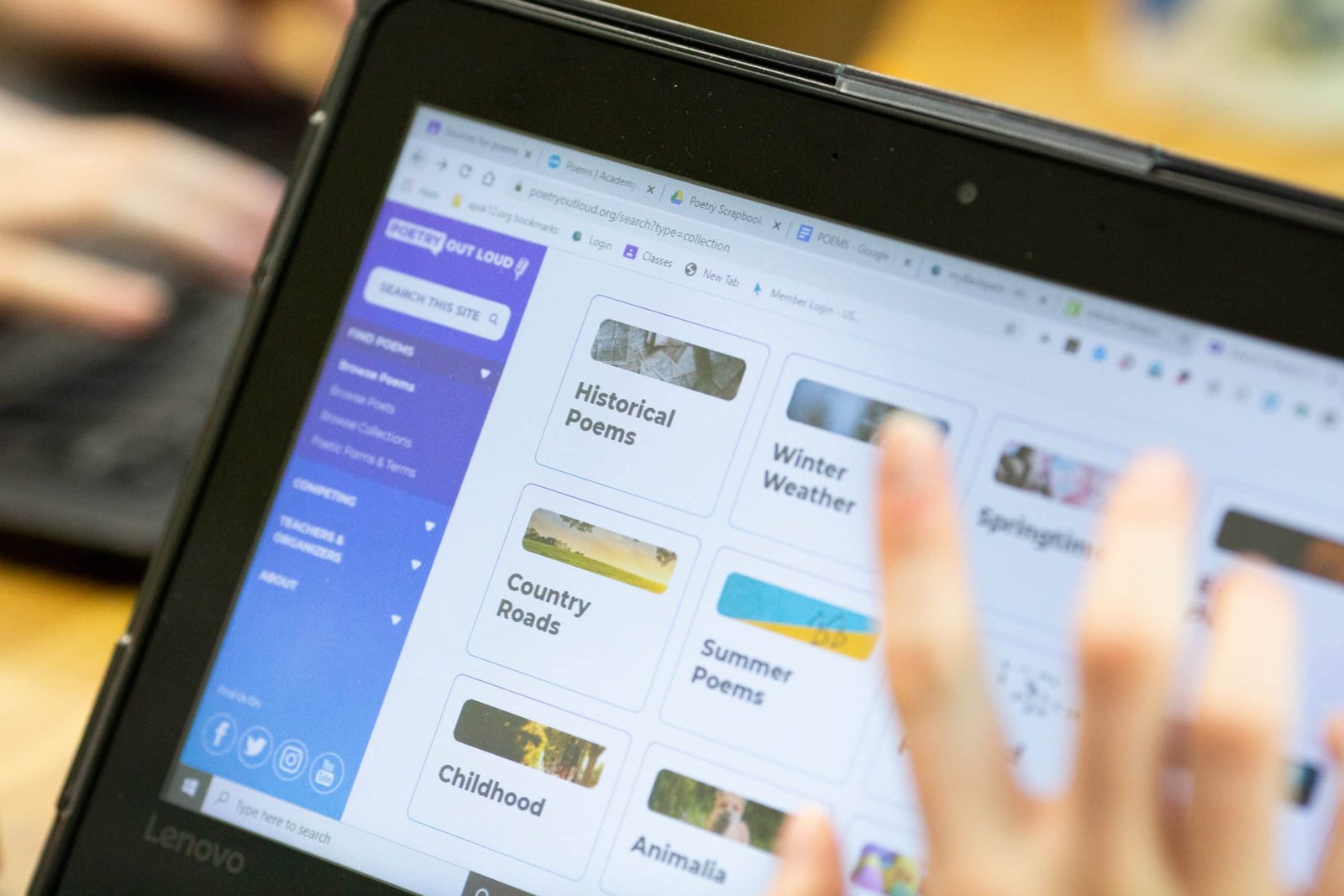 Close-up of tablet computer
