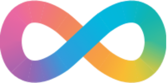 Neurodiversity symbol: A rainbow infinity loop