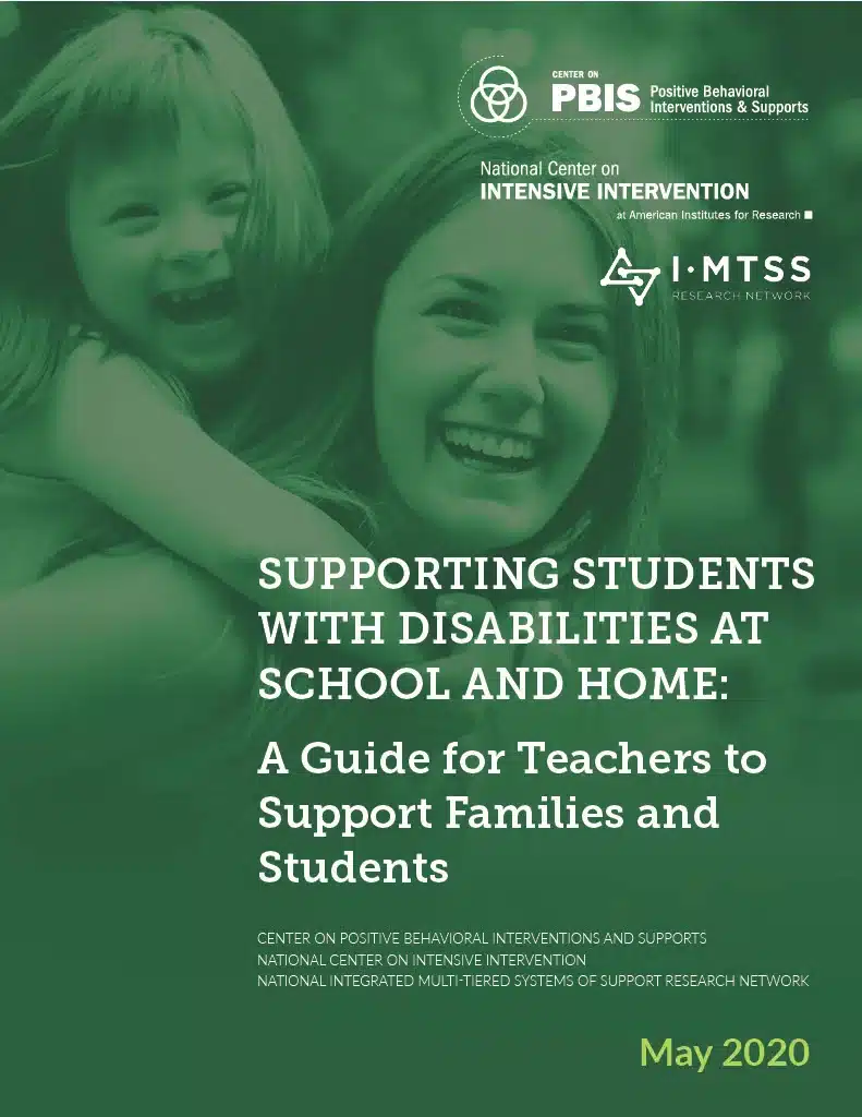 Supporting Students with Disabilities at School and Home: A Guide for Teachers to Support Families and Students Cover