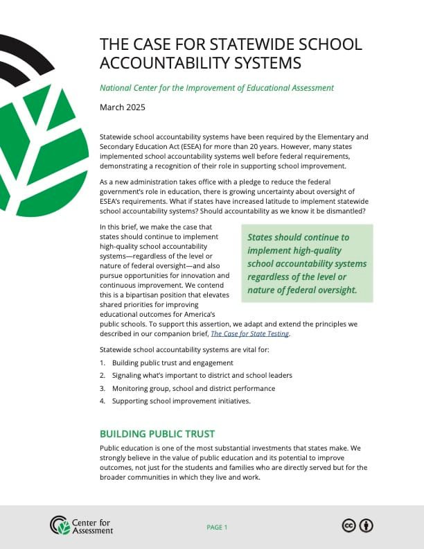 The Case for Statewide School Accountability Systems