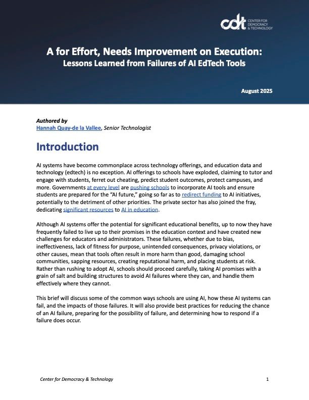 A for Effort, Needs Improvement on Execution: Lessons Learned from Failures of AI EdTech Tools