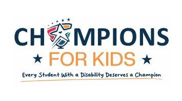 Logo of Champions for Kids, featuring a colorful design symbolizing support and advocacy for children's well-being.